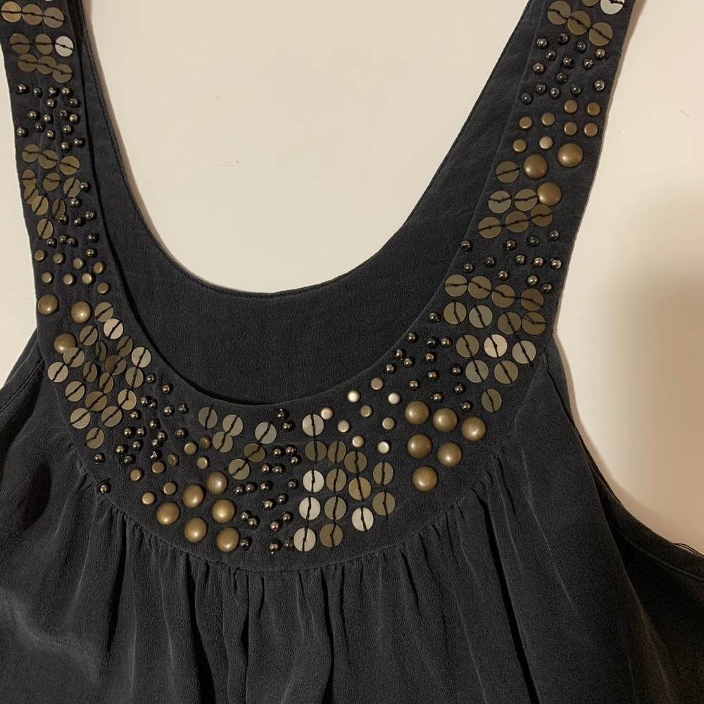 Beaded 100% silk top